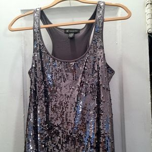 Sequin racer back in SILVER - small